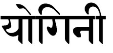 La parola Yogini in sanscrito devanagari
