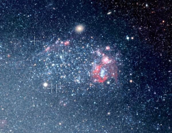 Variabili Cefeidi nella galassia NGC 300 fotografate dai telescopi dello European Southern Observatory (ESO) (Cortesia ESO)